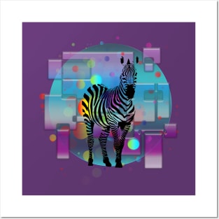 Colorful zebra Posters and Art